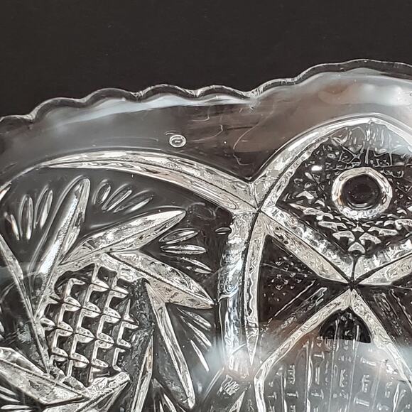 Vtg Imperial Nucut Pinwheel Compote Candy Dish MCM Elegant Cut Glass Decorative - Picture 13 of 16